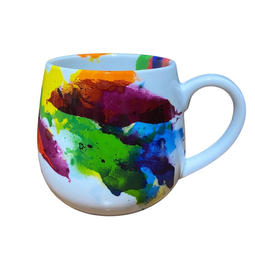 Konitz Watercolor Splash Porcelain Mug Rainbow‎ Abstract Art Coffee Cup Germany